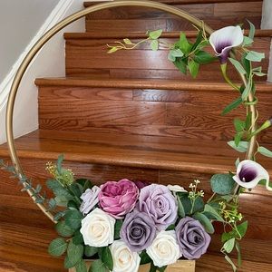 hoop artificial flower centerpiece